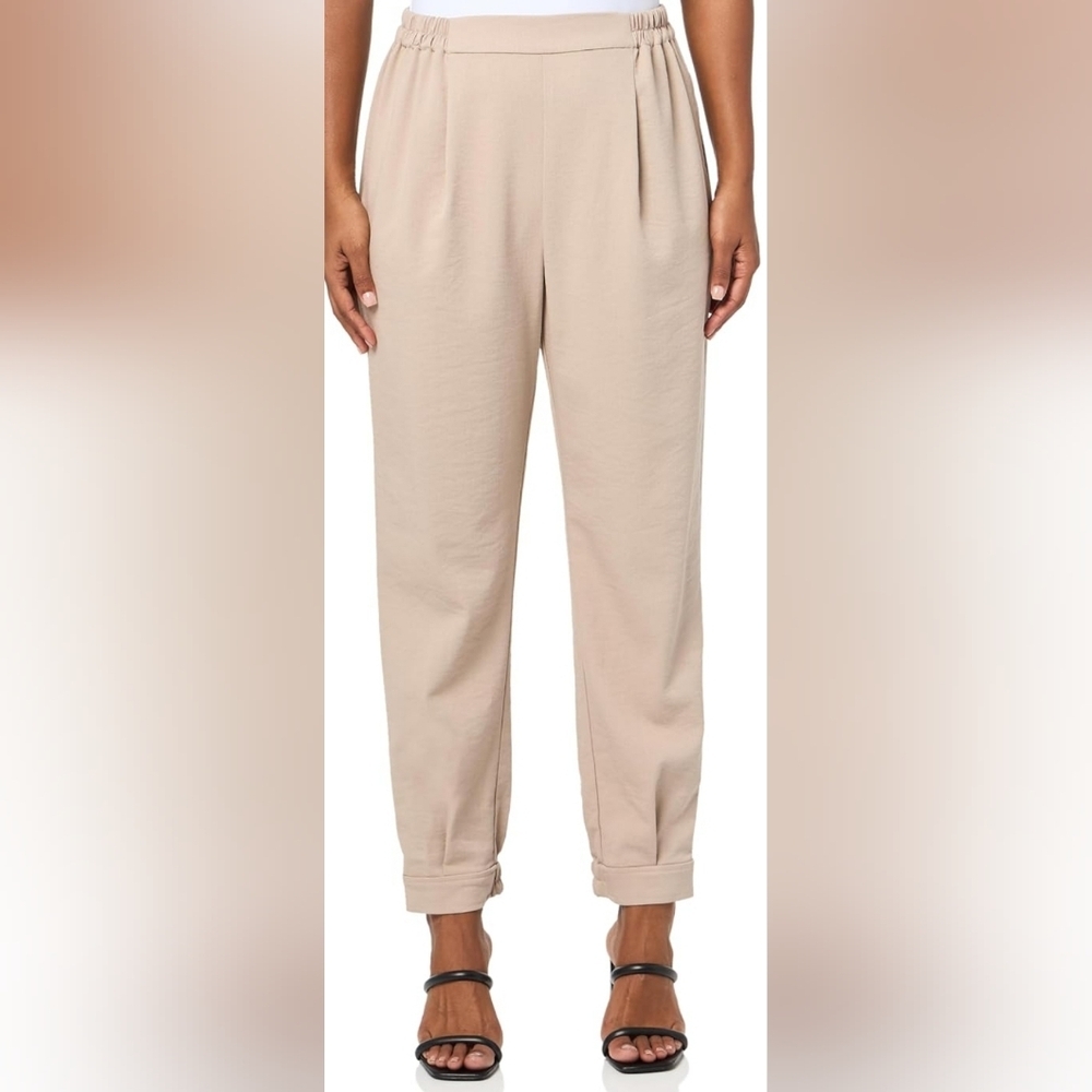 BCBG New York - Women's Pull-On Twill Jogger Pants - Small - Khaki